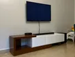 7.5ft TV Stand in Brown and White - 1