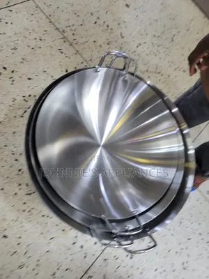55cm Stainless Steel Wok Pan with Handles
