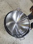 55cm Stainless Steel Wok Pan with Handles - 1