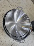 55cm Stainless Steel Wok Pan with Handles - 2