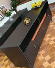 Brown TV Stand Unit with White Doors - 3