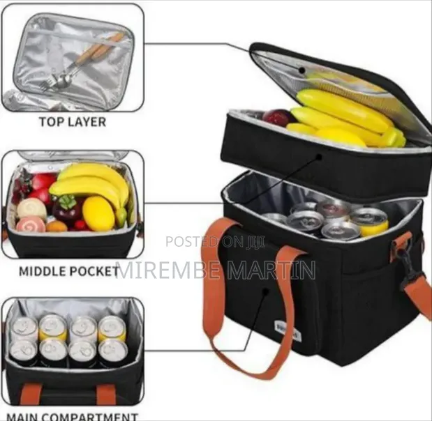 Insulated Dual-Compartment Lunch Cooler Bag - 1