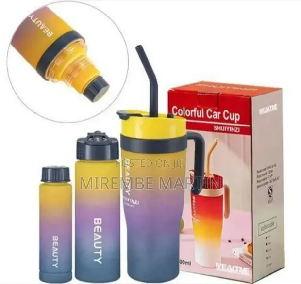 3 Pieces Plastic Colorful Car Cups - 1