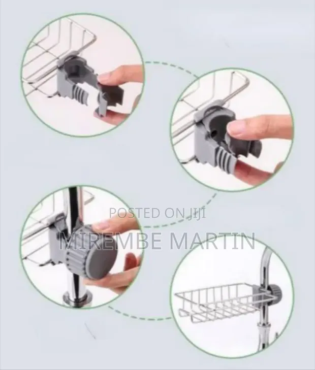 Space-Saving Faucet-Mounted Stainless Steel Sink Caddy - 1