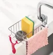 Space-Saving Faucet-Mounted Stainless Steel Sink Caddy - 2