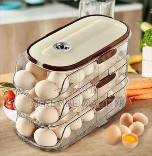 3-Layer Stackable Automatic Rolling Egg Dispenser - 1