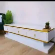 White and Gold TV Stand Unit - 182cm Length - 1
