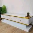White and Gold TV Stand Unit - 182cm Length - 2