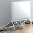 Silver Aluminum Portable Adjustable Laptop Stand - 1
