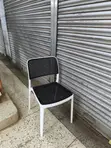 Stackable White and Black Plastic Chairs - 2