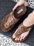 Men's Leather & Rubber Casual Sandals - 2