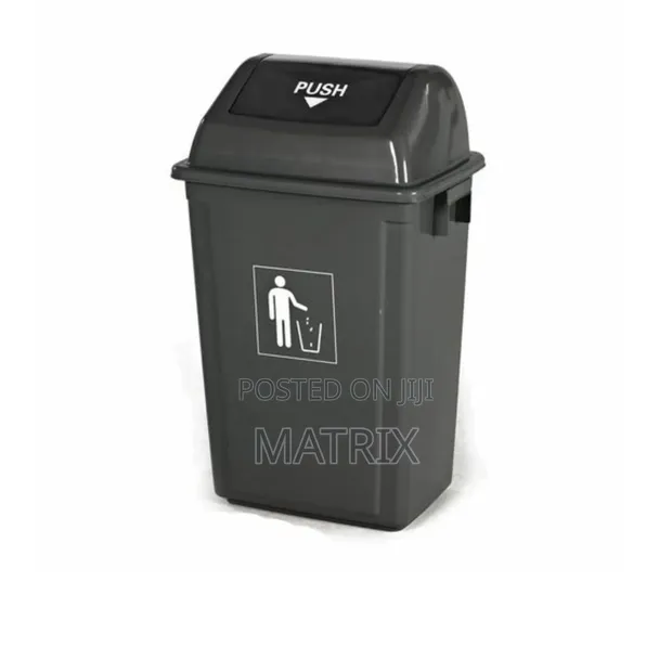 50L Plastic Swing Lid Waste Bin - 1