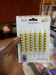 6 Jumbo Gold Spiral Birthday Candles - 1