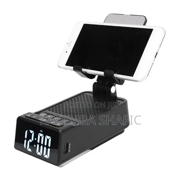 4-in-1 Foldable Phone Stand with Bluetooth Speaker & Clock - 1
