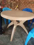 Plastic Dining Table with X-Shaped Legs - 1