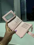 Pink Faux Leather Wallet for Ladies - 4