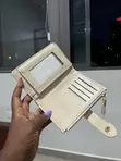 Light Beige Faux Leather Wallet for Ladies - 3