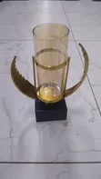 Art Deco Style Golden Glass and Metal Vase - 2