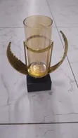 Art Deco Style Golden Glass and Metal Vase - 3