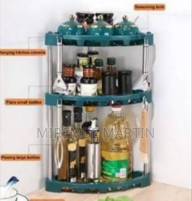 Two-Tier Rotating Kitchen and Pantry Organizer Rack - Multicolor - 1