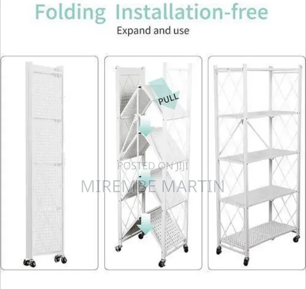 Versatile Foldable Rolling Storage Shelf - Multicolor - 1