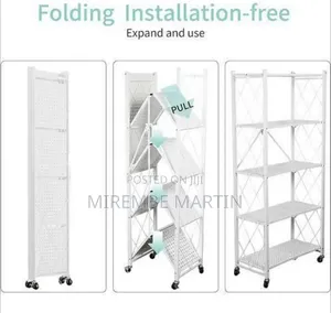 Versatile Foldable Rolling Storage Shelf - Multicolor