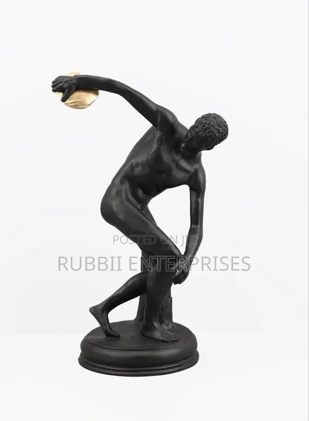 Black Resin Discobolus Figurine - Home Decor - 1