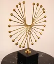 Modern Abstract Gold Metal Art Tabletop Sculpture - 1