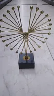 Modern Abstract Gold Metal Art Tabletop Sculpture - 2