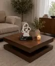 Wooden Center Table - Square, Brown - 2