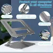Adjustable Aluminum Laptop Stand - Ergonomic Foldable Desk Riser - 2