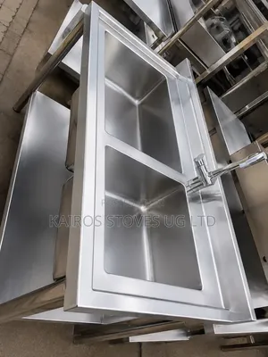 Double Bowl Stainless Steel Sink with Working Table
