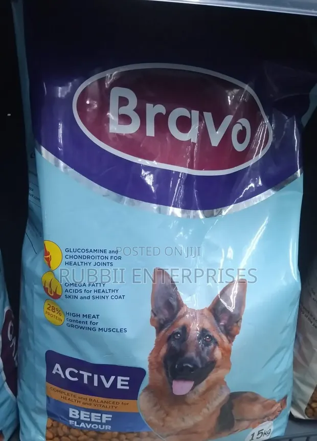 Bravo Adult Active Beef Flavor Dog Food 15Kg - 1