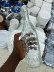 Textured Glass Beverage Bottle with Swing-Top Closure - 3