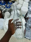 Textured Glass Beverage Bottle with Swing-Top Closure - 4
