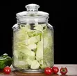 Elegant Ribbed Glass Storage Jar with Lid - Transparent - 1