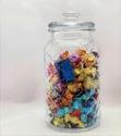 Elegant Ribbed Glass Storage Jar with Lid - Transparent - 2