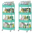 4-Layer Black Movable Utility Storage Cart - 1
