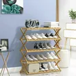 5 Tier Foldable Bamboo Shoe Rack - 1