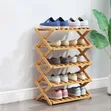 5 Tier Foldable Bamboo Shoe Rack - 2