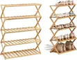 5 Tier Foldable Bamboo Shoe Rack - 3
