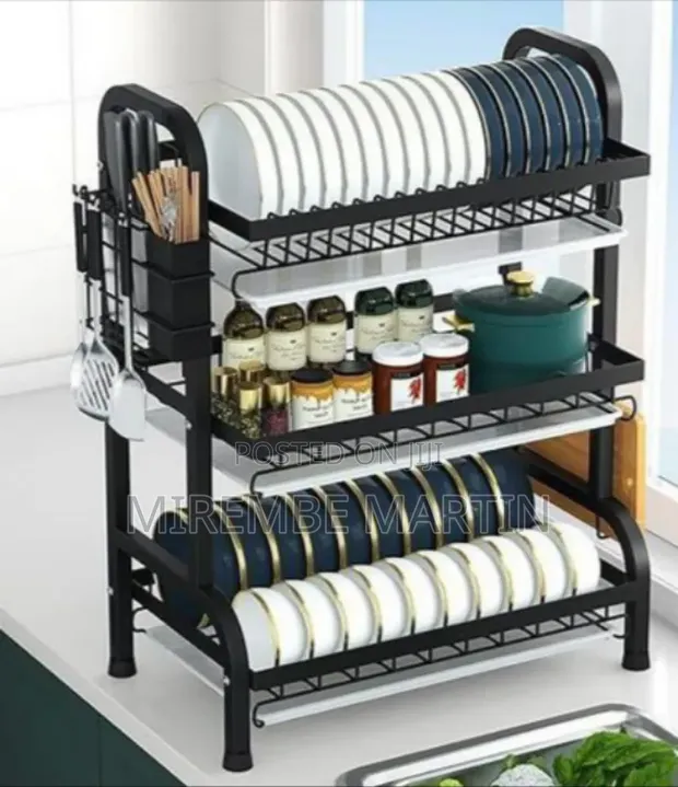 Multi-Tier Kitchen Storage and Dish Drying Rack - GE - 1