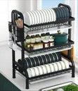 Multi-Tier Kitchen Storage and Dish Drying Rack - GE - 1