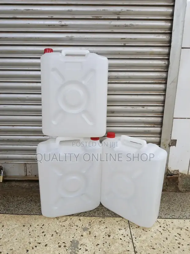 White Plastic Jerrycans - 20 Litres - 1