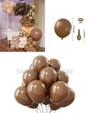 12 Inch Brown Balloons (100 Pieces)