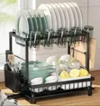 Modern Two-Tier Space-Saving Dish Drying Rack - Multicolor - 2
