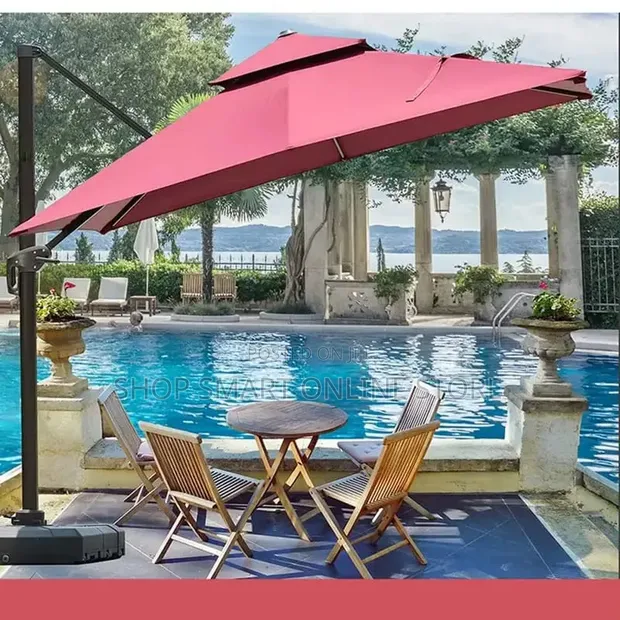 Outdoor Garden Umbrella - Red - 1