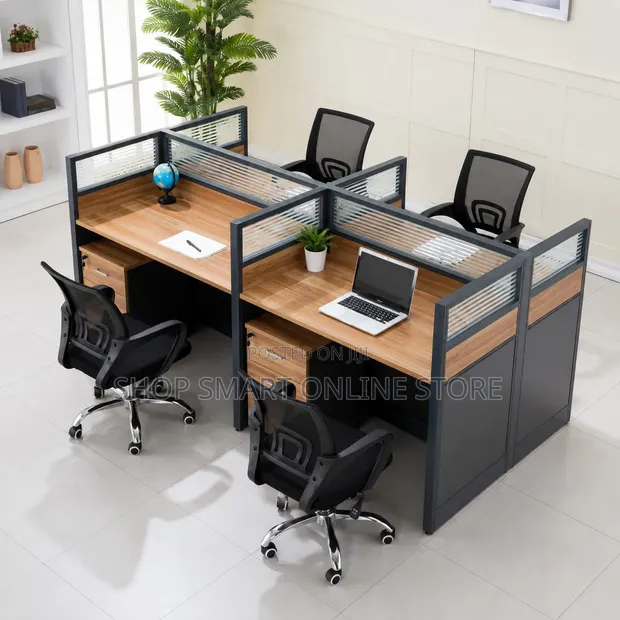 Brand New Heavy Duty Workstation with Chairs - 1