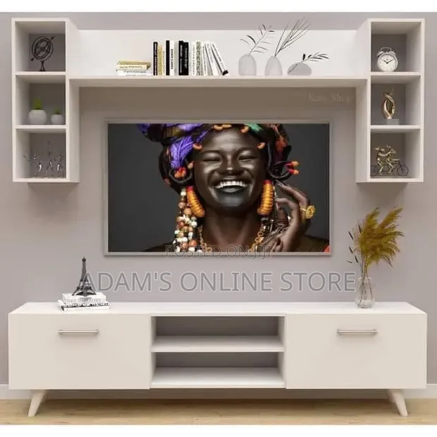 Wall Mount White TV Stand - 2.1m - 1