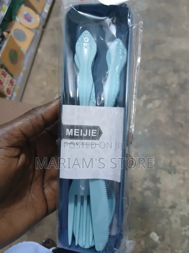 Plastic Travel Cutlery Set - Blue - 1